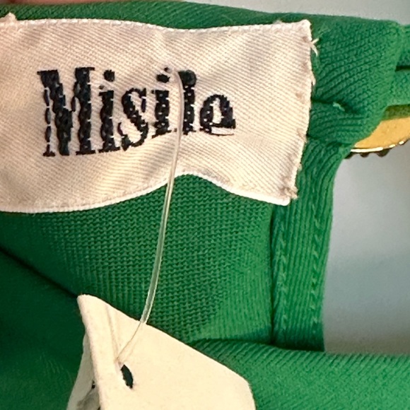 NEW Misile NYC Green Queen Of Morocco Asymmetrical Key Hole Front & Back Top, S - Picture 3 of 11